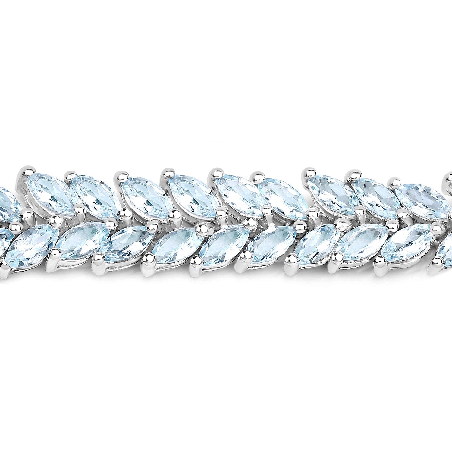 10.12 Carat Genuine Aquamarine .925 Sterling Silver Bracelet