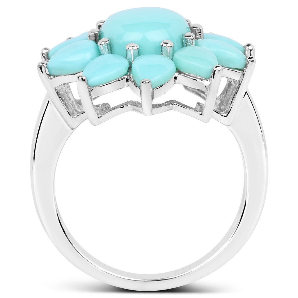 5.20 Carat Genuine Turquoise .925 Sterling Silver Ring