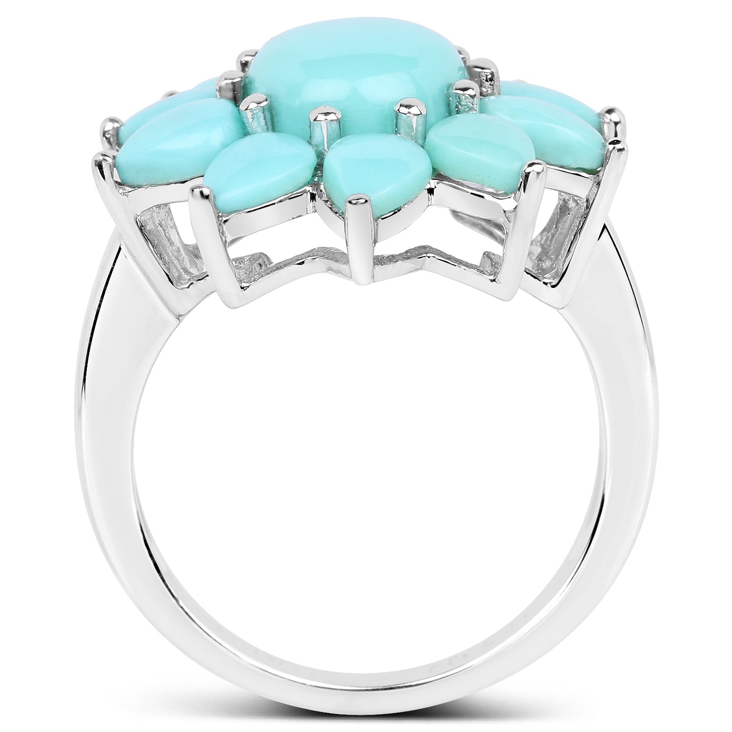 5.20 Carat Genuine Turquoise .925 Sterling Silver Ring