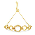 10K Yellow Gold over .925 Sterling Silver Diamond Accented Graduated Infinity Open Circle 6â€-9â€ Adjustable Bolo Bracelet (H-I Color, I2-I3 Clarity)