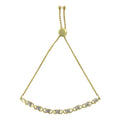 10K Yellow Gold over .925 Sterling Silver 1/10 Cttw Diamond Heart and X-Link 6â€-9â€ Adjustable Bolo Bracelet (H-I Color, I2-I3 Clarity)