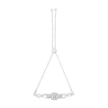 .925 Sterling Silver Diamond Cushion Frame Heart-Sides Twist 4â€-10â€ Adjustable Bolo Tennis Bolo Bracelet (I-J Color, I3 Clarity)