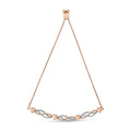 14K Rose Gold Plated .925 Sterling Silver Diamond Accent Layered Infinity Link and Heart Adjustable 4â€-10â€ Adjustable Bolo Bracelet (I-J Color, I3 Clarity)