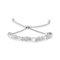 14K Yellow Gold Plated .925 Sterling Silver Diamond Accent Alternating Marquise Shape and Heart Links Bolo Bracelet (I-J Color, I3 Clarity) - Adjustable 6" to 9"
