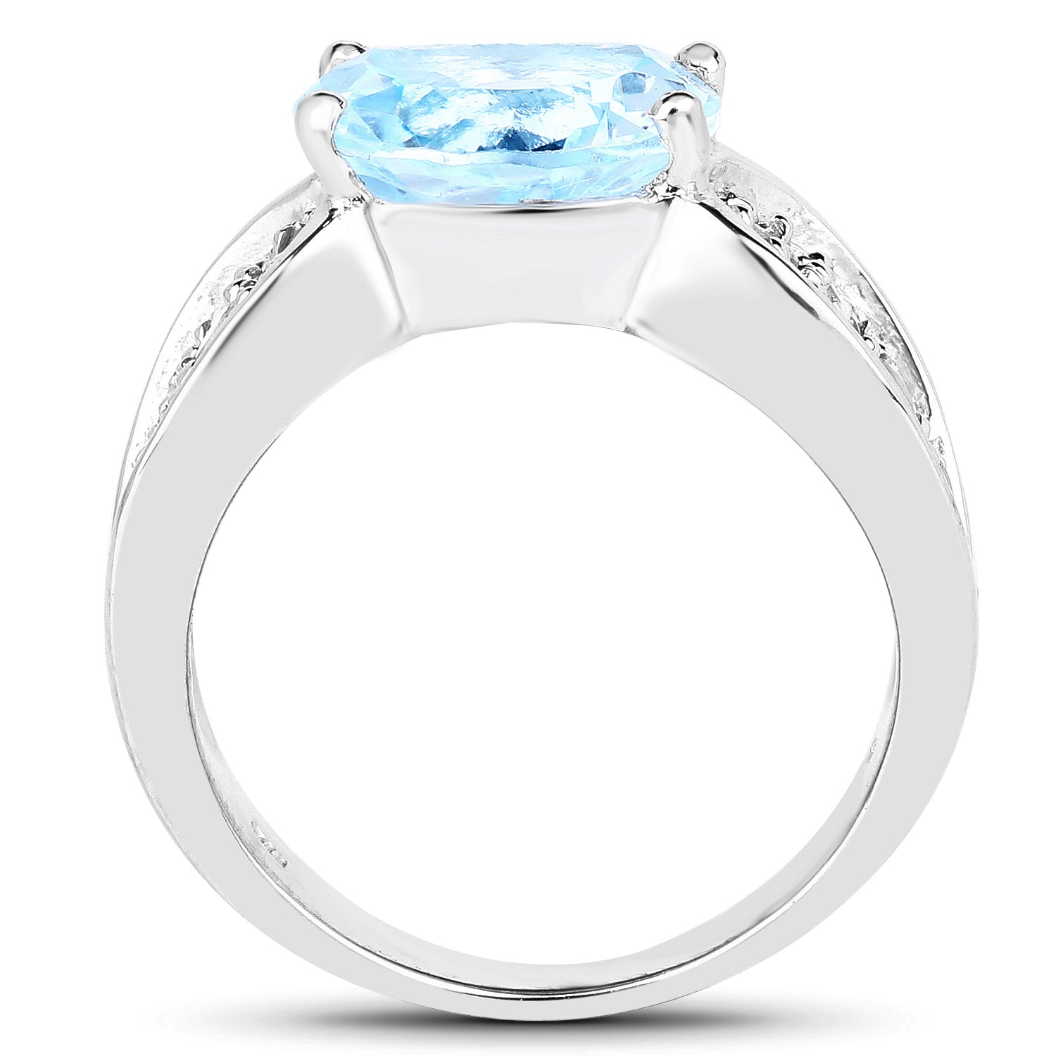 4.77 Carat Genuine Blue Topaz and Tanzanite .925 Sterling Silver Ring