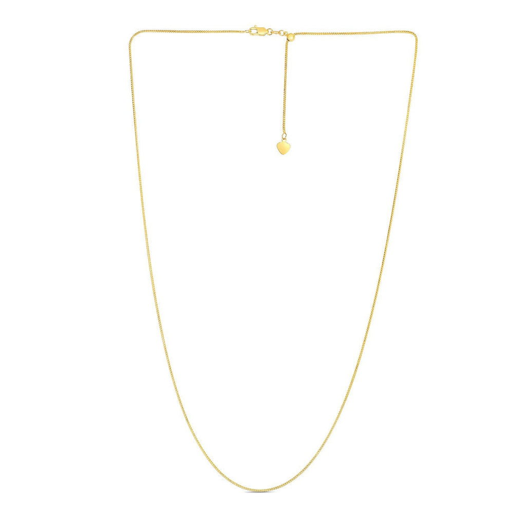 14k Yellow Gold Adjustable Franco Chain 0.9mm