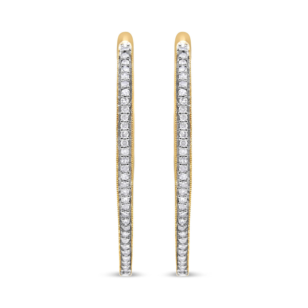 10k Yellow Gold Round Cut Diamond Earrings (1 cttw, I-J Color, I2-I3 Clarity)