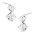 14K White Gold 1 cttw Double Diamond Stud Earrings (H-I Clarity, SI2-I1 Color)