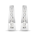 14k White Gold 1/4 Cttw Channel-Set Brilliant Round-Cut Diamond Hoop Earrings (I-J Color, I2-I3 Clarity)