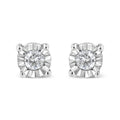 10K Yellow Gold Plated .925 Sterling Silver 1/10 Cttw Round Brilliant-Cut Diamond Miracle-Set Stud Earrings (J-K Color, I3 Clarity)