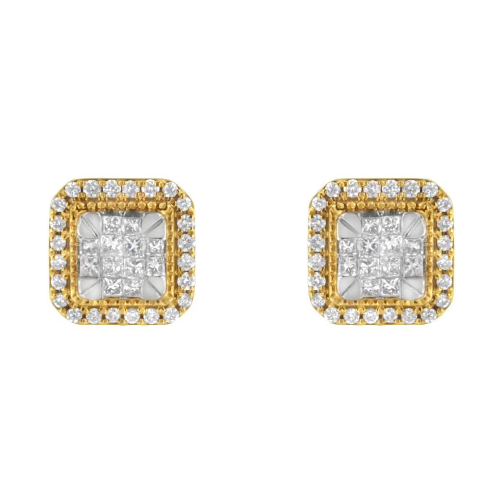 10KT Yellow Gold Diamond Stud Earrings (1/2 cttw, H-I Color, SI2-I1 Clarity)