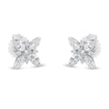 14K White Gold Marquise Diamond Flower Stud Earring (1.00 cttw, H-I Color, SI1-SI2 Clarity)