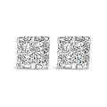 10k Yellow Gold Princess Diamond Quad Stud Earrings (1/4 cttw, J-K Color, I2-I3 Clarity)