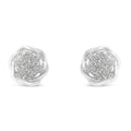 Sterling Silver Diamond Swirl Cluster Stud Earrings (1/6 cttw, I-J Color, I2-I3 Clarity)