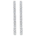 14K White Gold 2.0 Cttw Round Brilliant Cut Diamond Oblong Hinged Leverback Hoop Earrings (I-J Color, I1-I2 Clarity)