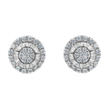 Sterling Silver Diamond Cluster Earrings (1 cttw, I-J Color, I2-I3 Clarity)