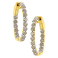 10K Yellow Gold Plated Sterling Silver Diamond Hoop Earrings (2 cttw, K-L Color, I2-I3 Clarity)