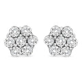14K White Gold 1/2 cttw Round-Cut Diamond Floral Stud Earrings (I-J Color, SI2-I1 Clarity)