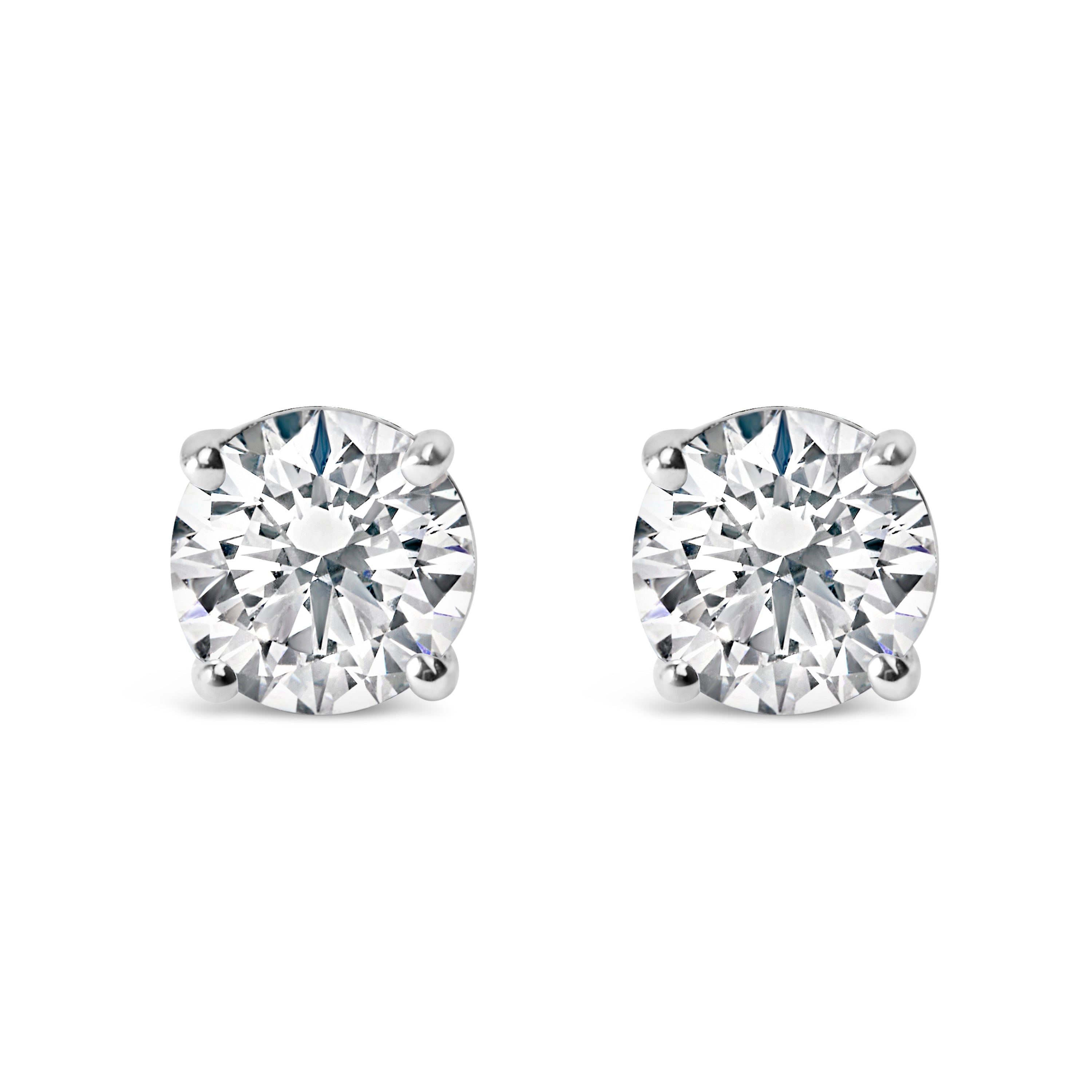 14K White Gold 3.0 Cttw Lab Grown Diamond Solitaire Stud Earrings