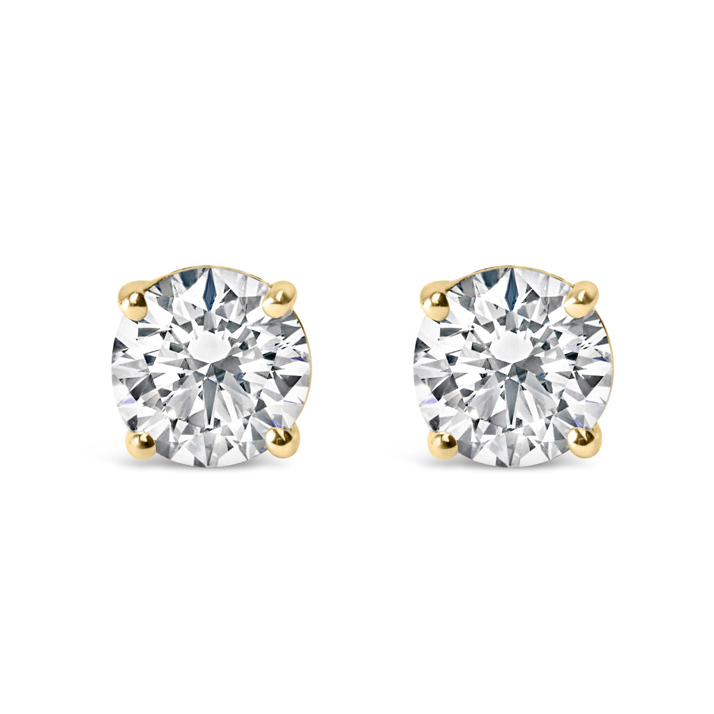 14K White Gold 3.0 Cttw Lab Grown Diamond Solitaire Stud Earrings