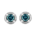 .925 Sterling Silver 1 cttw Treated Black Diamond Modern 4-Prong Solitaire Milgrain Stud Earrings (Black Color, I1-I2 Clarity)