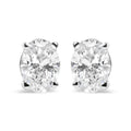 14K White Gold 3/4 Cttw Oval Shape Lab Grown Diamond Solitaire Stud Earrings (F-G Color, VS1-VS2 Clarity)