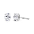 14K White Gold 1.00 Cttw Lab Grown Oval Solitaire Diamond Stud Earrings (F-G Color, VS2-SI1 Clarity)