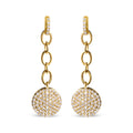 14K Yellow Gold 1.0 Cttw Diamond Chain Cluster Dangle Chain Earrings (I-J Color, I1-I2 Clarity)