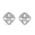 .925 Sterling Silver 1.0 Cttw Diamond Studded Rhombus Stud Earring (H-I Color, I2-I3 Clarity)