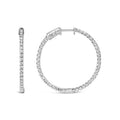 14K White Gold 1 1/2 Cttw Lab Grown Diamond Inside Out Hoop Earrings (G-H Color, VS2-SI1 Clarity)