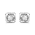 10K White Gold 1.0 Cttw Diamond  Composite with Halo Stud Earrings (H-I Color, I1-I2 Clarity)