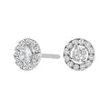 14K White Gold 3/4 Cttw Lab-Grown Diamond Floating Halo Stud Earring (F-G Color, VS1-VS2 Clarity)