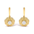 14K Yellow Gold Plated Sterling Silver 5/8 Cttw Lab Grown Diamond Flower Drop Earrings