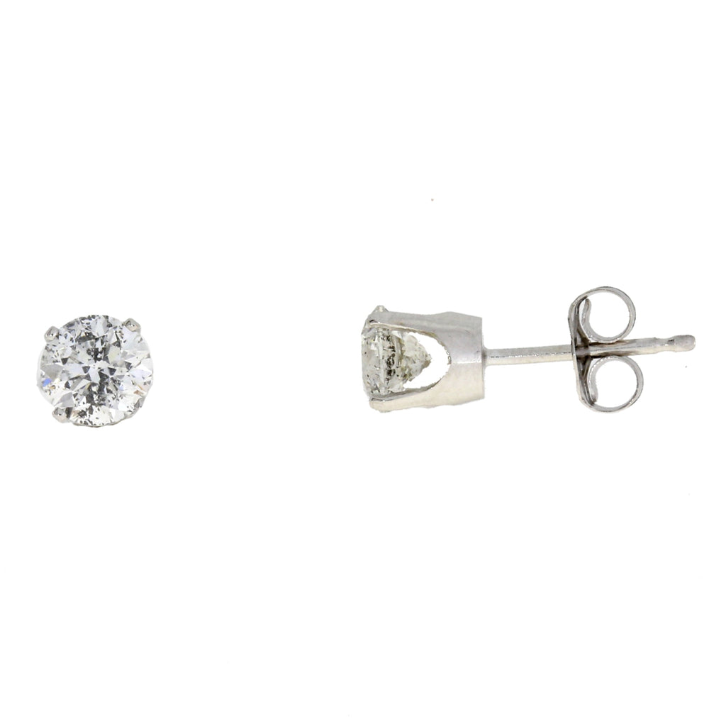 1.00ct Diamond Stud Earrings 14KT White Gold