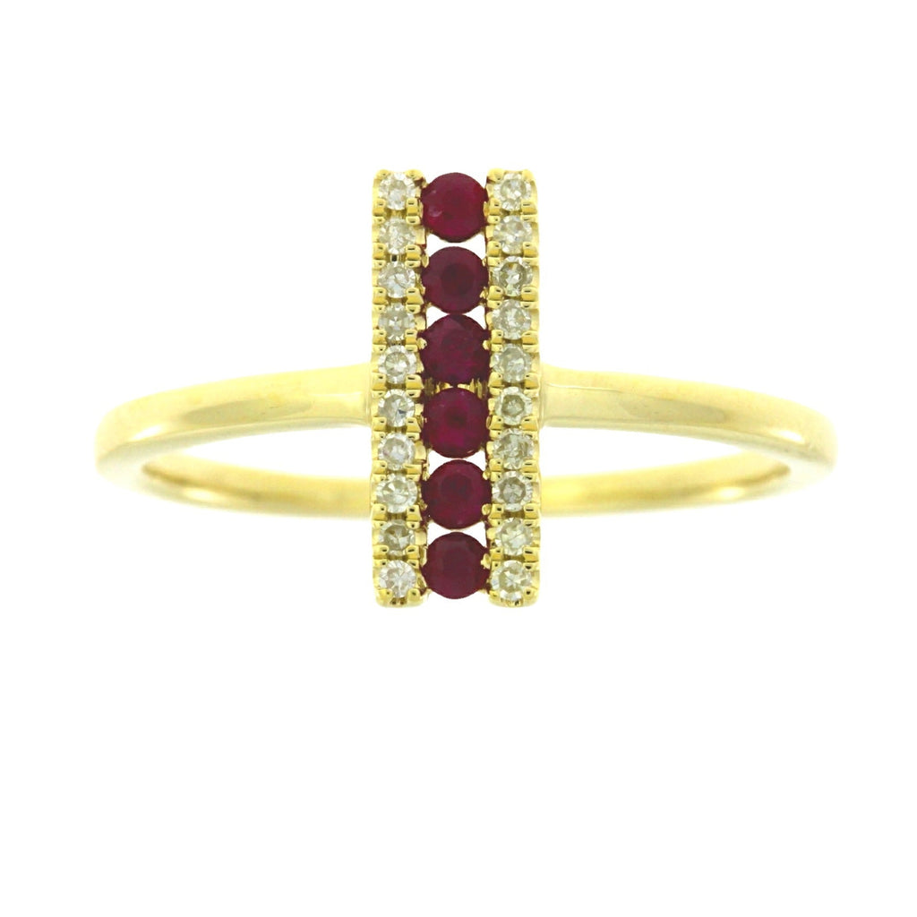 Natural .30ct Ruby Diamond Ring 14KT Yellow Gold