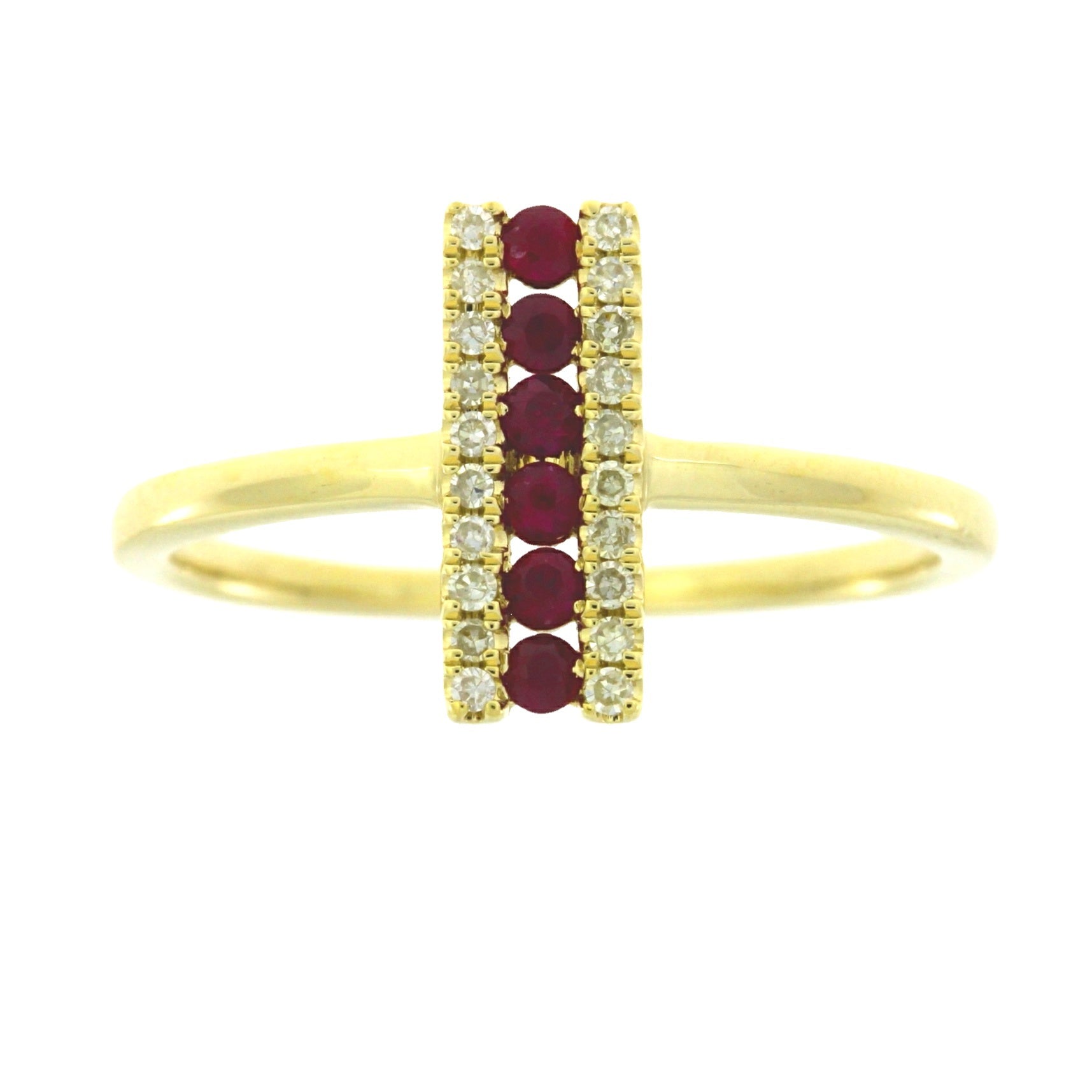 Natural .30ct Ruby Diamond Ring 14KT Yellow Gold