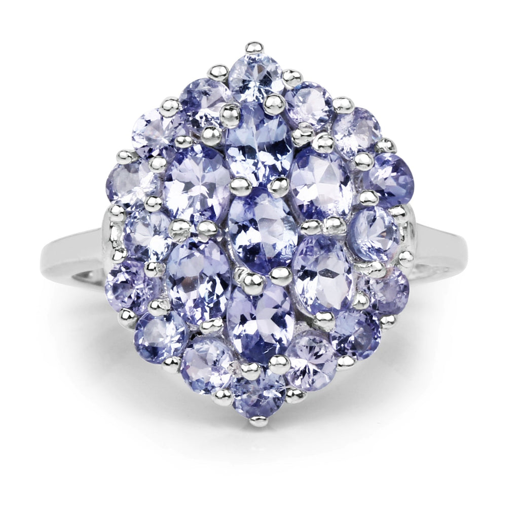 2.31 Carat Genuine Tanzanite .925 Sterling Silver Ring
