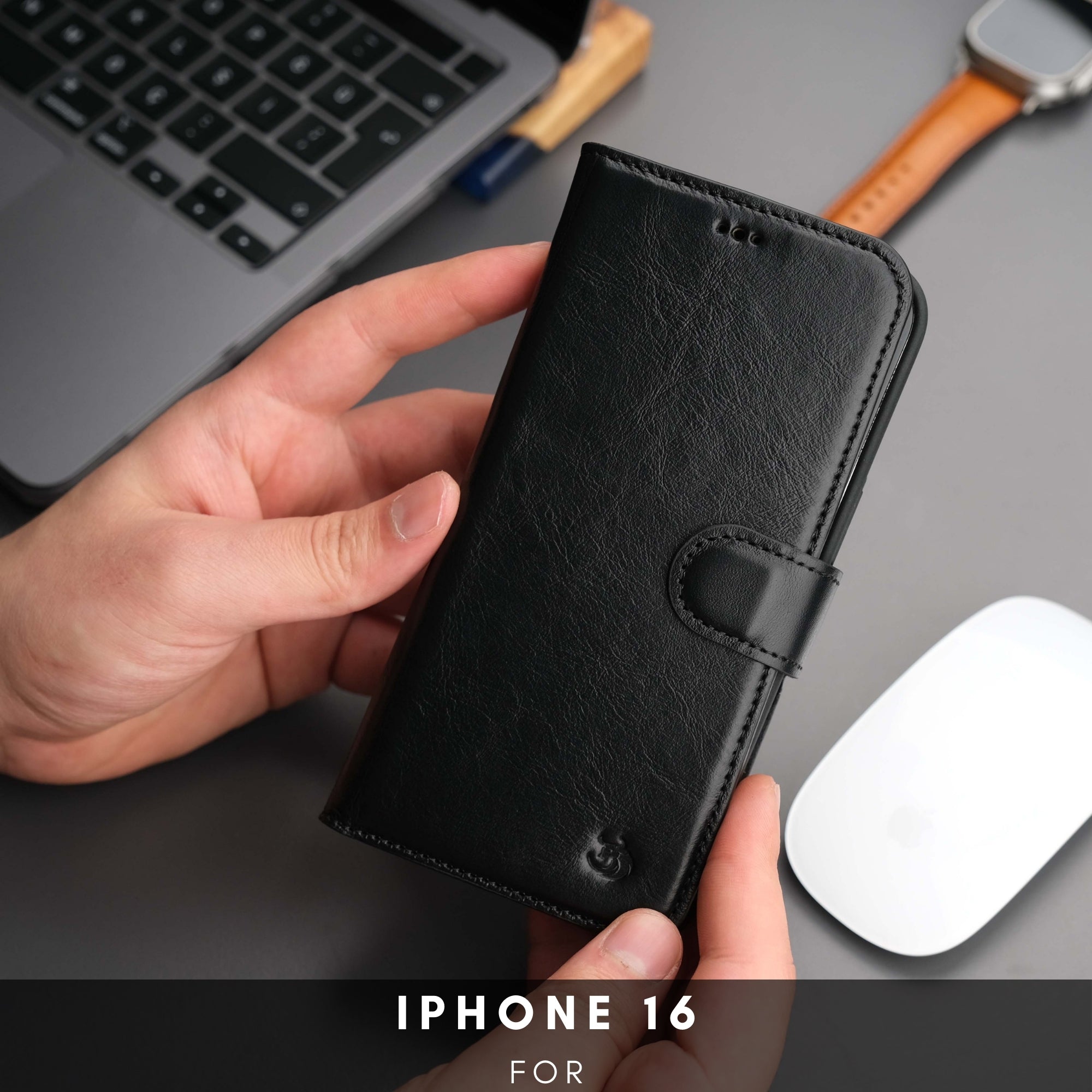 Casper iPhone 16 Wallet Case Leather MagSafe
