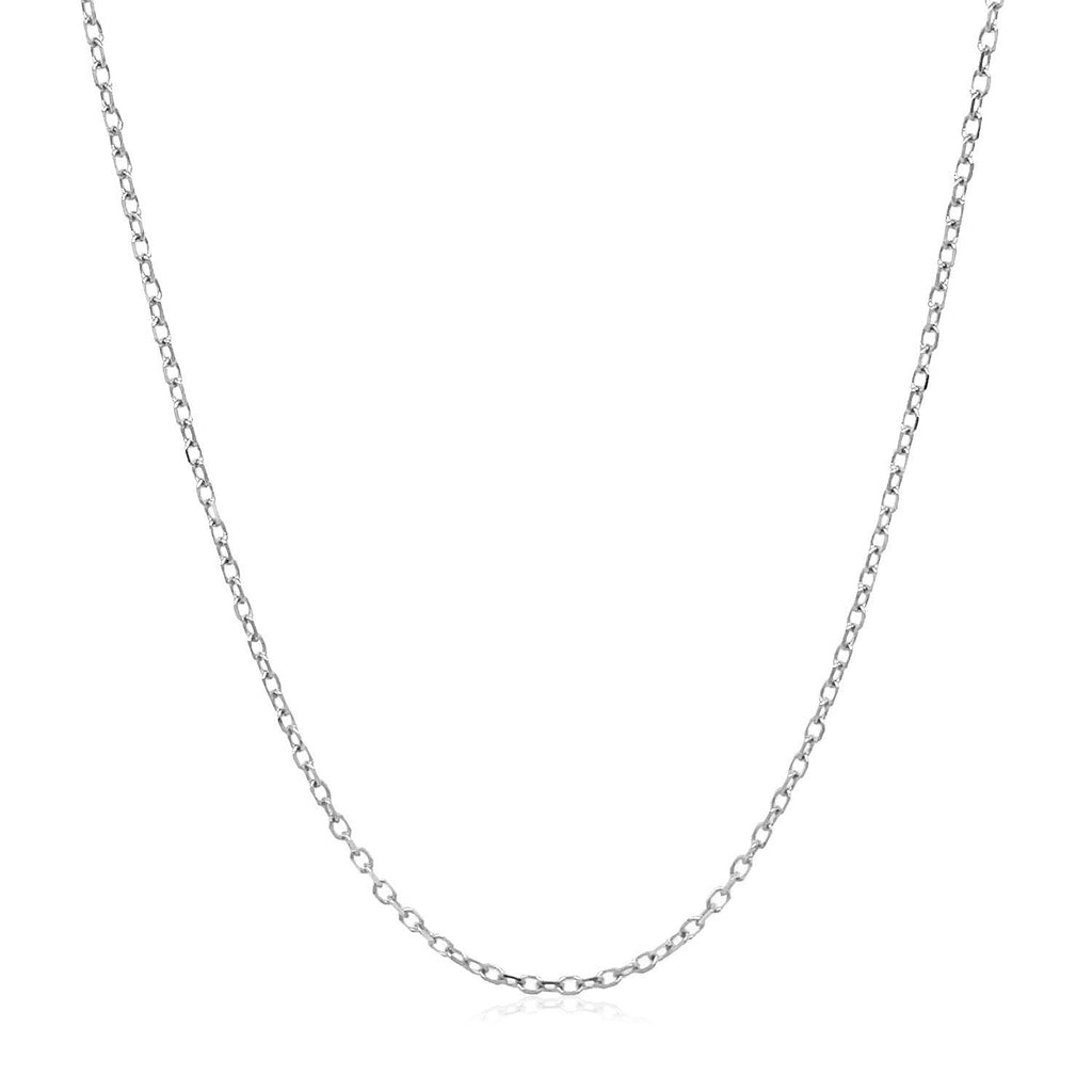 14k White Gold Faceted Cable Link Chain 1.3mm