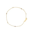14K Yellow Gold Alternating Red Ruby and White Diamond Bezel Station Chain Bracelet (I-J Color, SI2-I1 Clarity) - 7.5" Inches