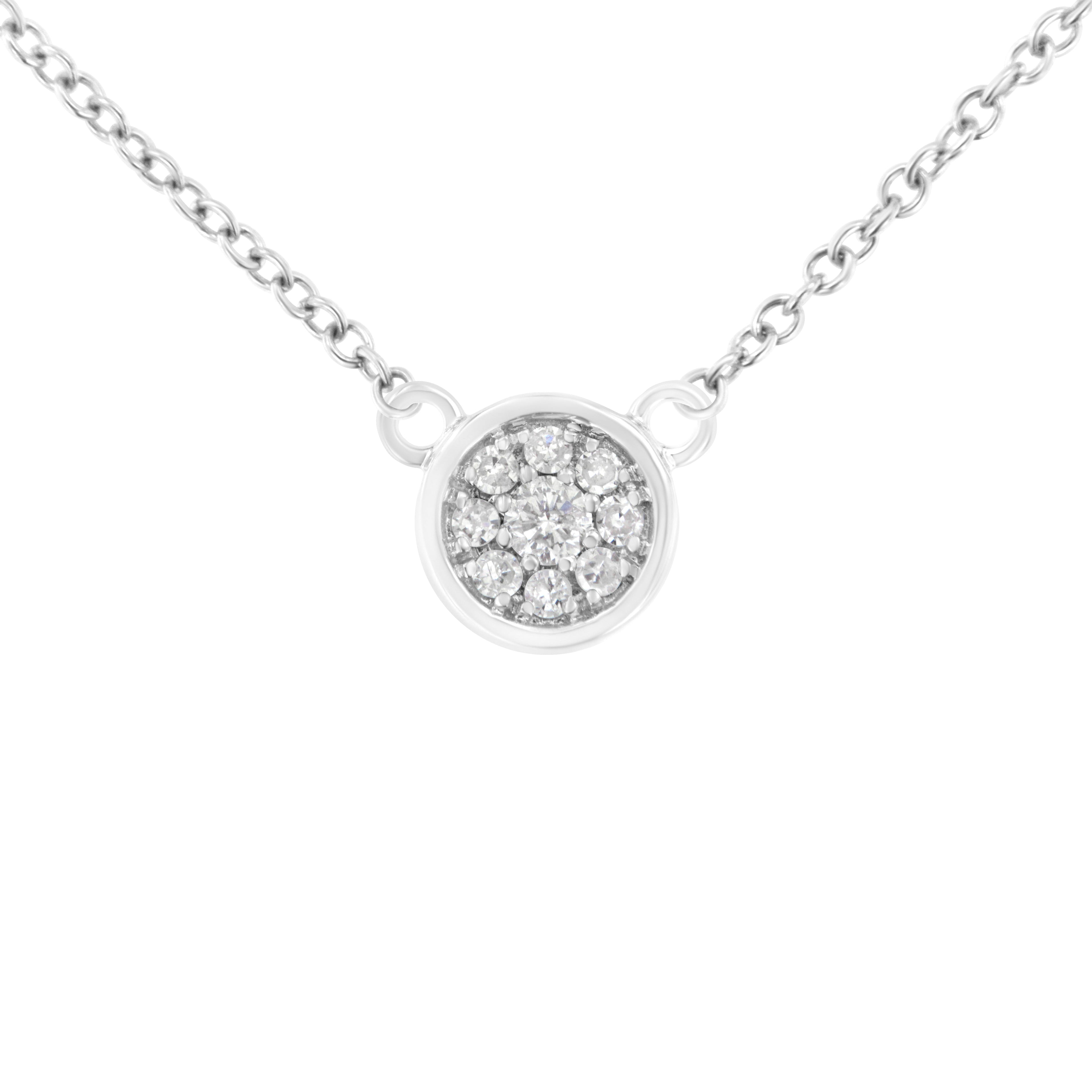 10K White Gold 1/4 Cttw Diamond Flower Pendant Necklace (I-J Color, I2-I3 Clarity) - Adjustable 16-18" chain