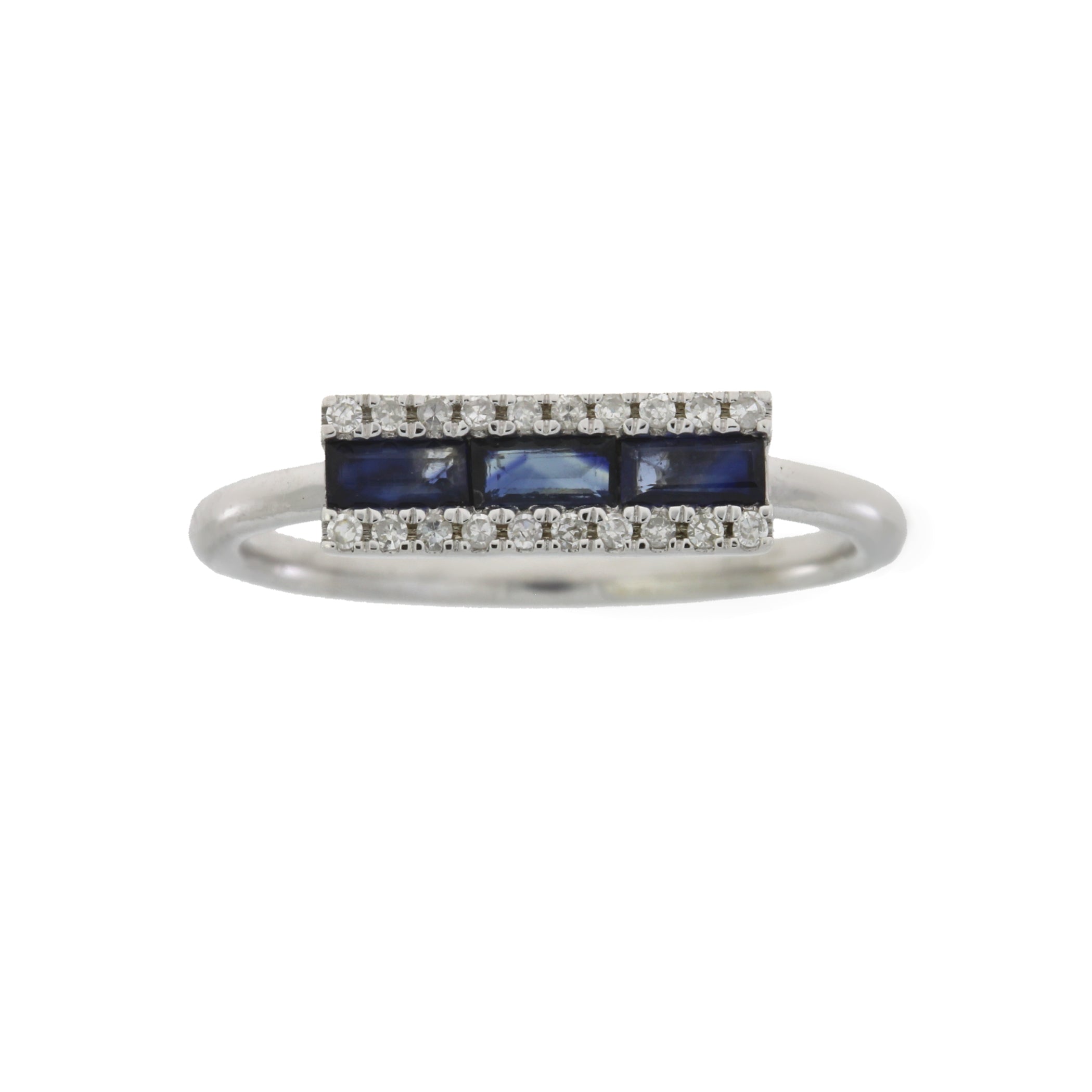 .63ct Diamond Sapphire Ring 14KT White Gold
