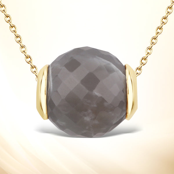 16.79 Carat Genuine Grey Moonstone .925 Sterling Silver Pendant