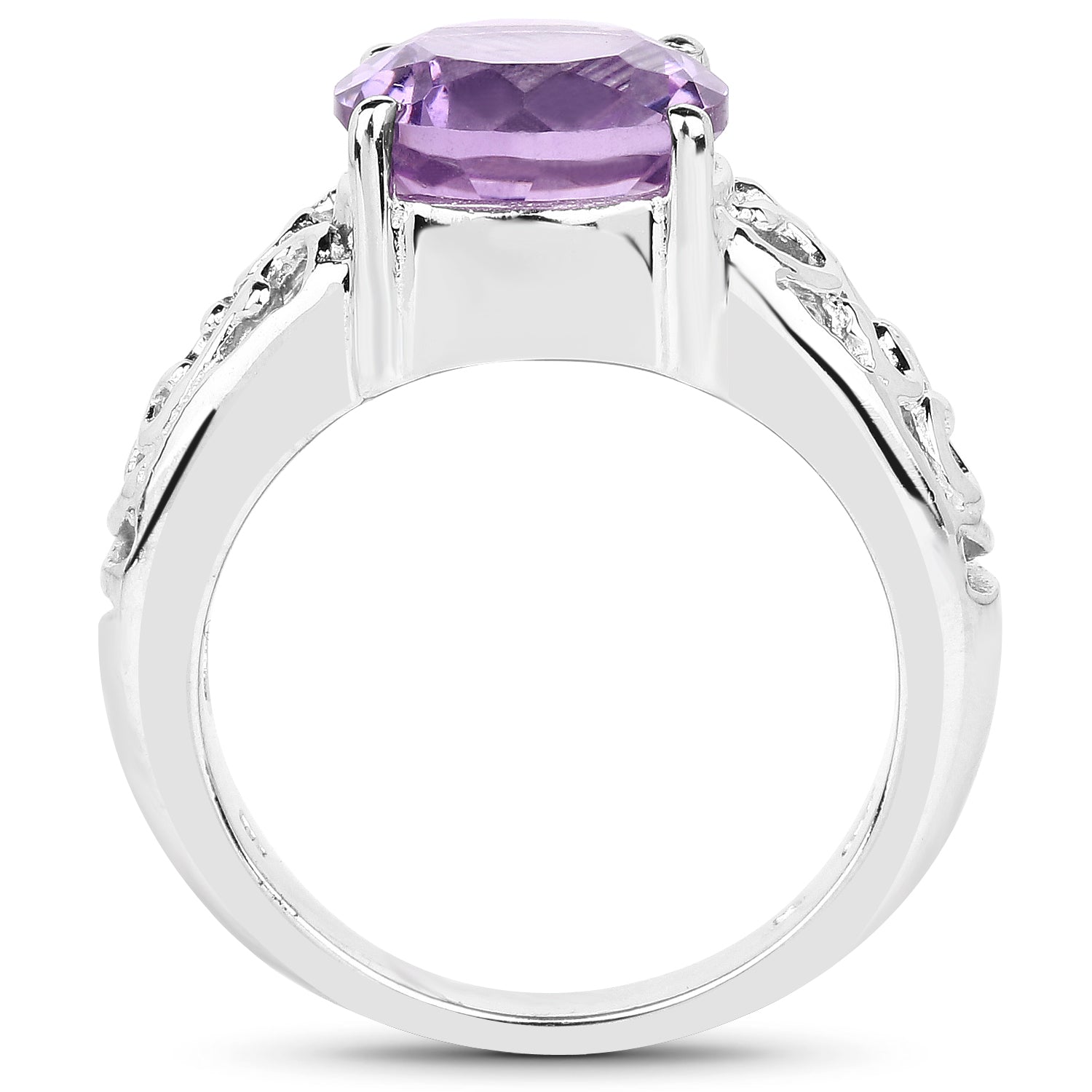 3.30 Carat Genuine Amethyst .925 Sterling Silver Ring