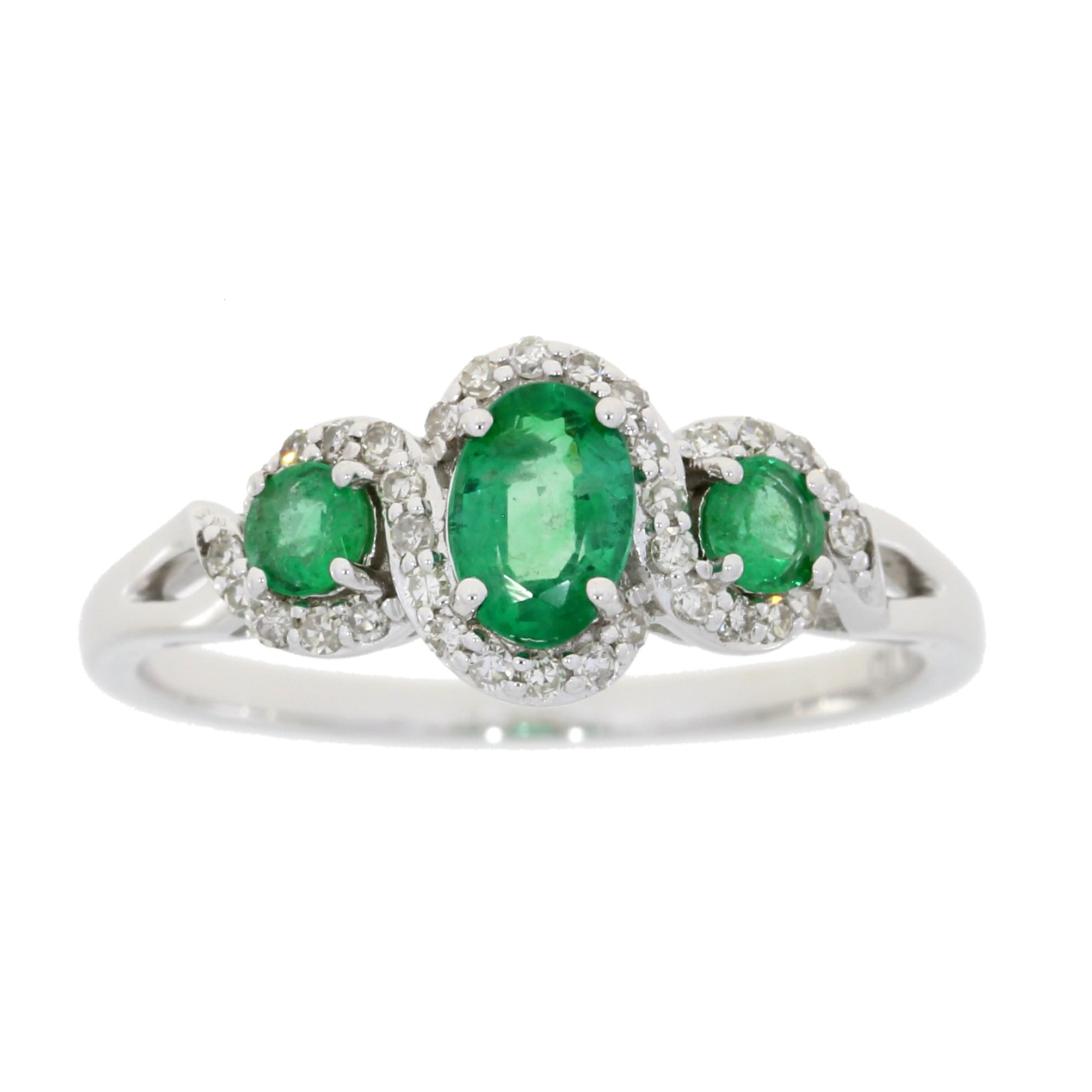 .84ct Emerald Diamond Ring 14KT White Gold