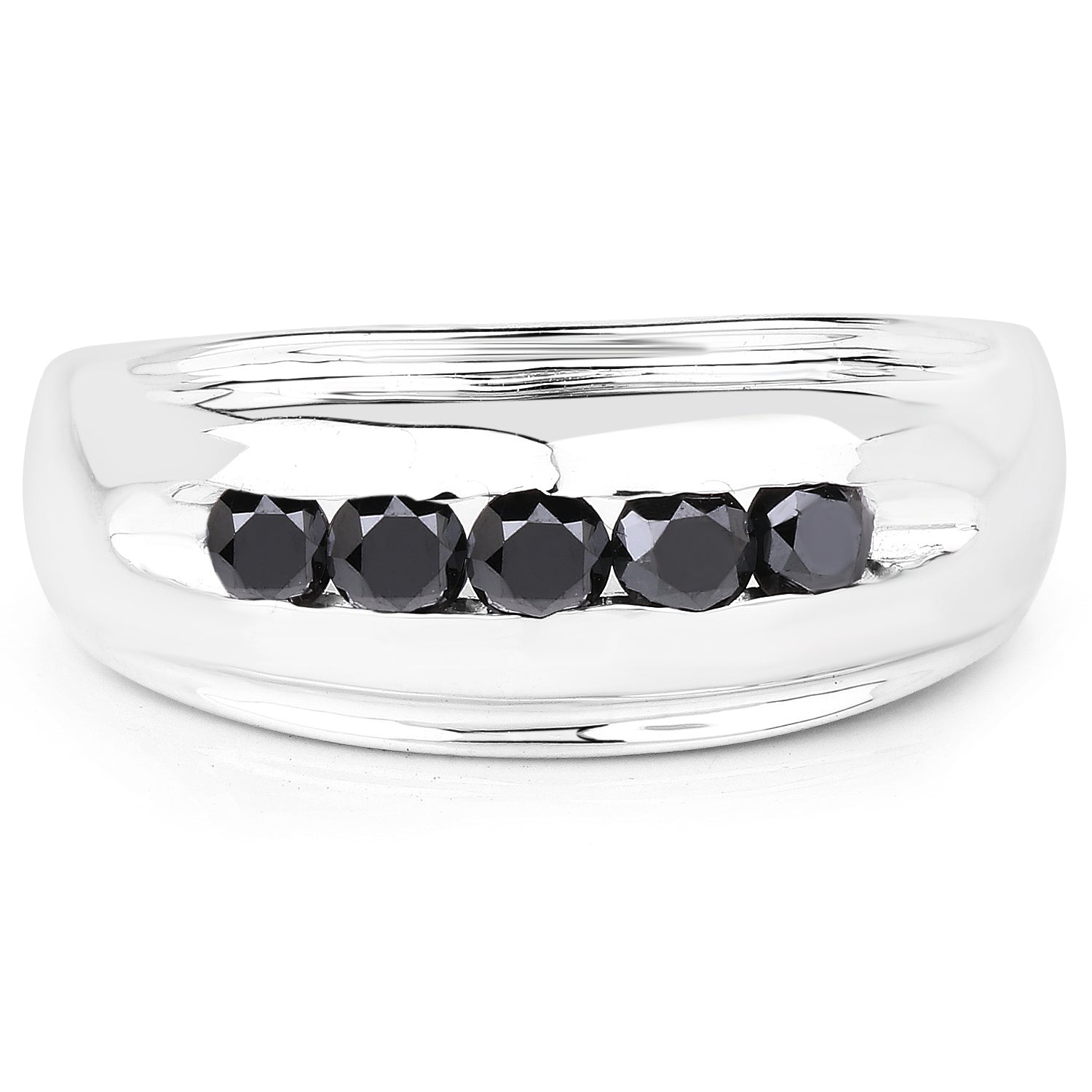 0.50 Carat Genuine Black Diamond .925 Sterling Silver Ring
