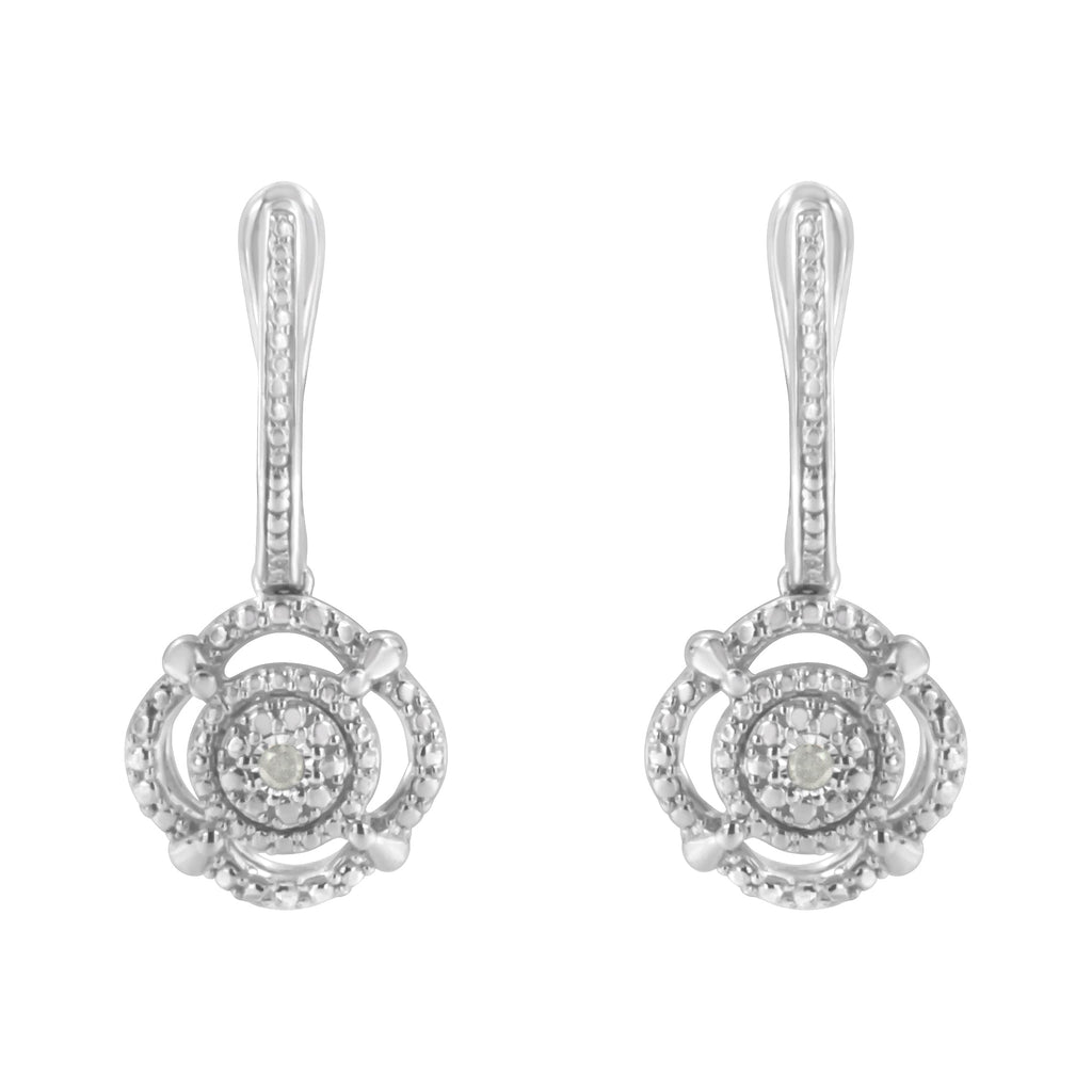 .925 Sterling Silver Miracle-Set Diamond Accent Drop and Dangle Earrings (I-J Color, I3 Clarity)
