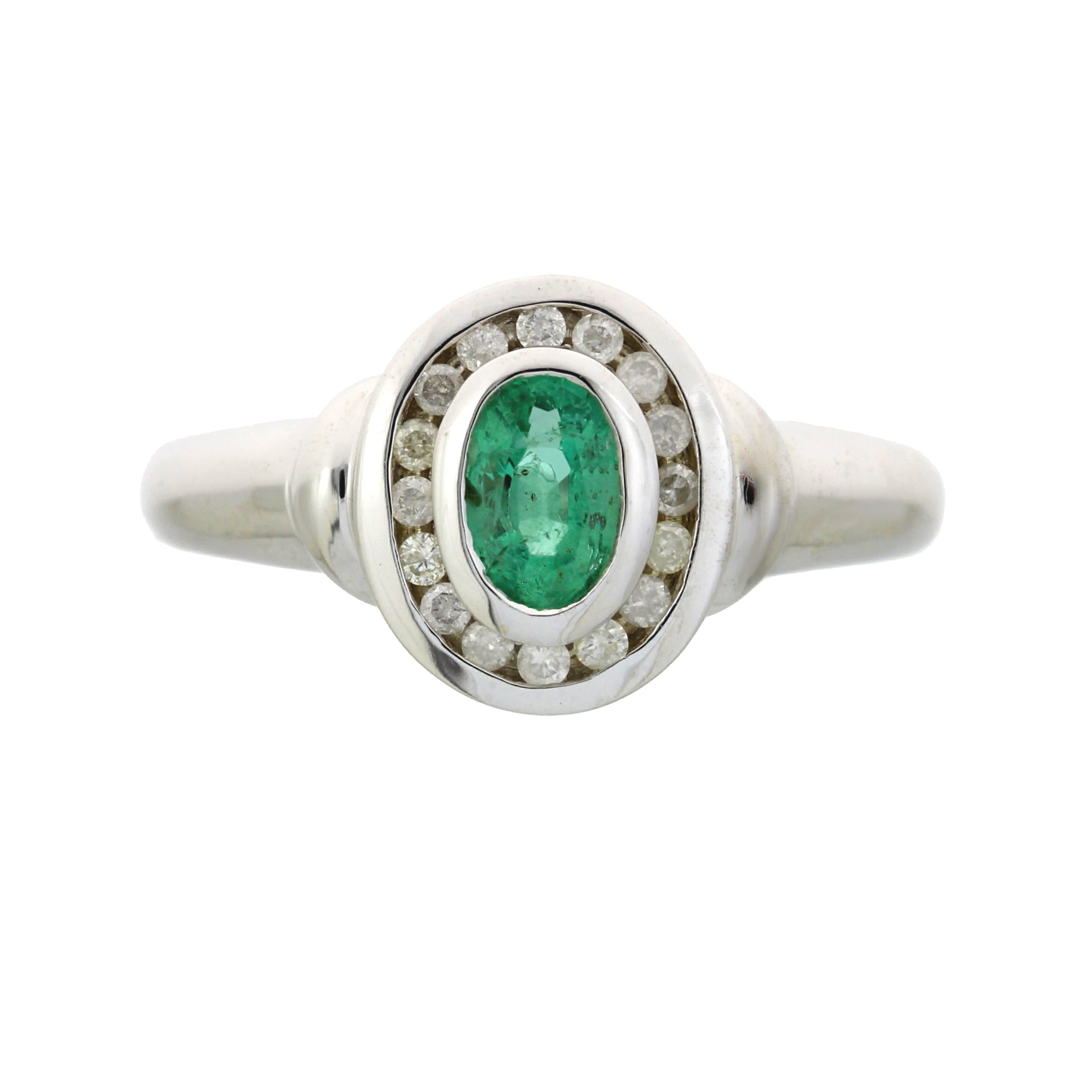.60ct Emerald Diamond Ring 10KT White Gold
