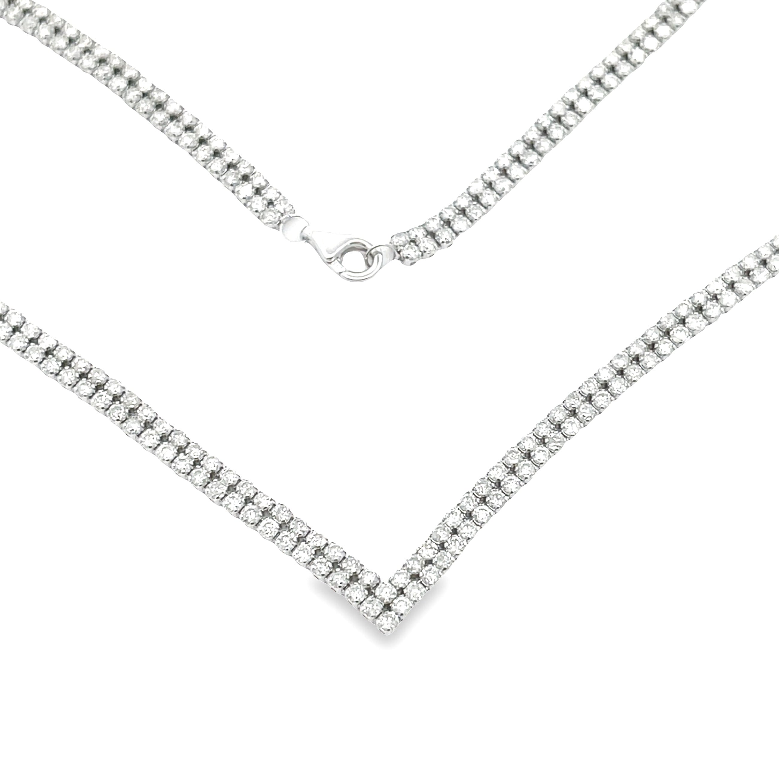 7.00ct Diamond Tennis Necklace 14KT White Gold