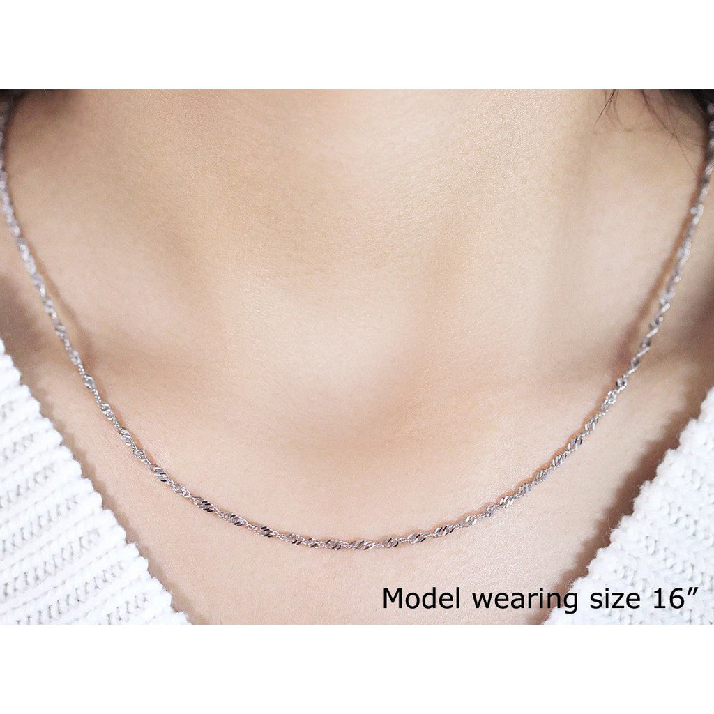 14k White Gold Singapore Chain 1.7mm
